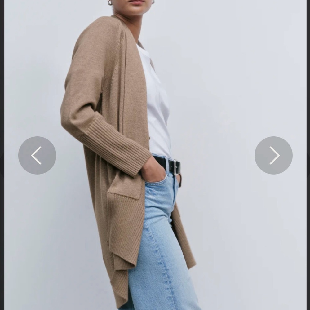 AYR Women's Light Brown Cardigan Sweater